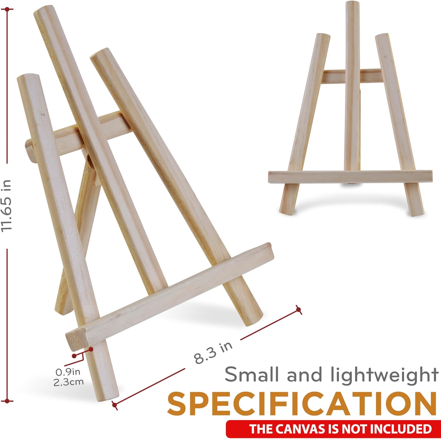 DUGATO 11 Inch Wood Tabletop Easel Set 4 Pack