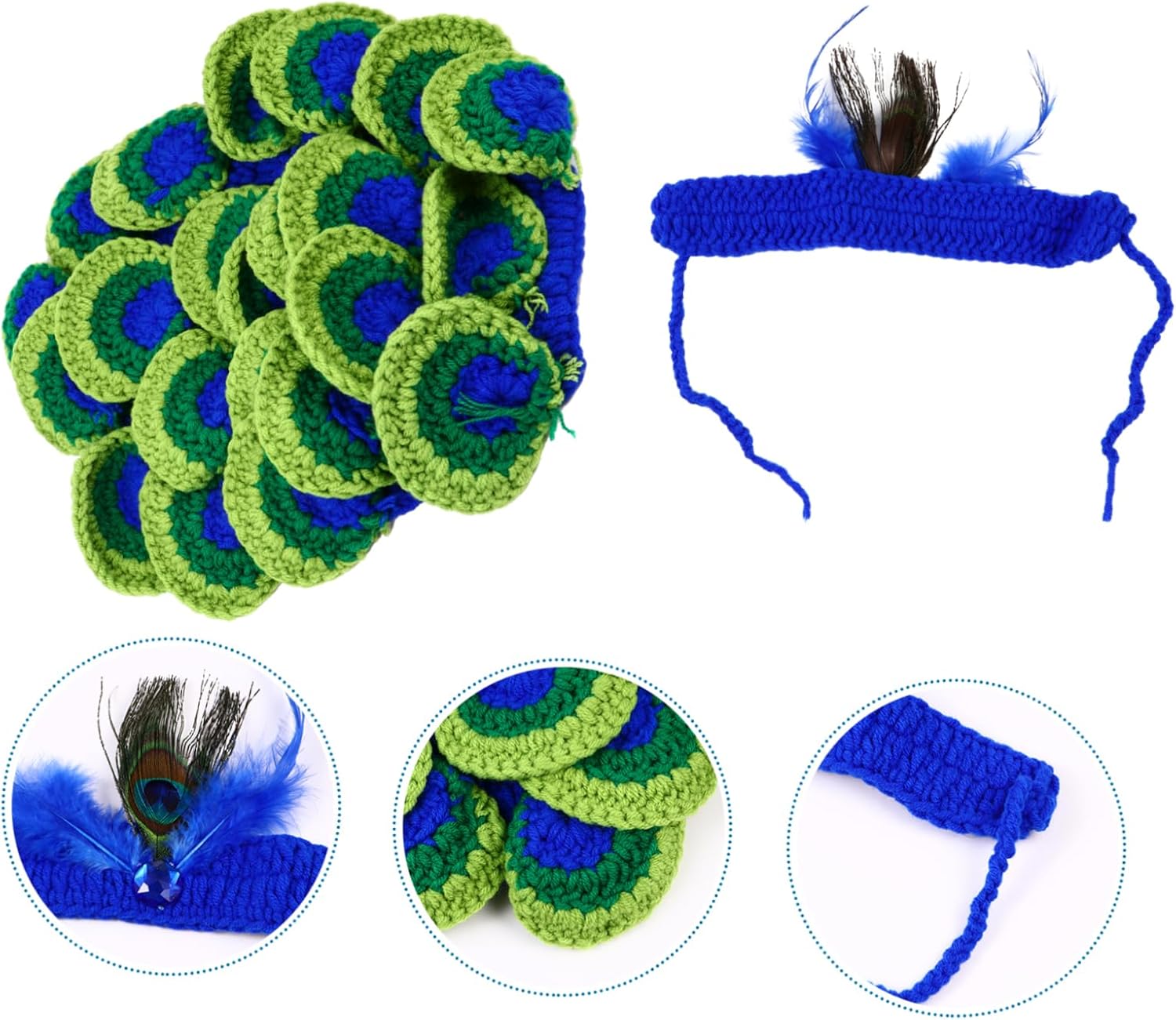 Beavorty Peacock Baby Photo Costume Set