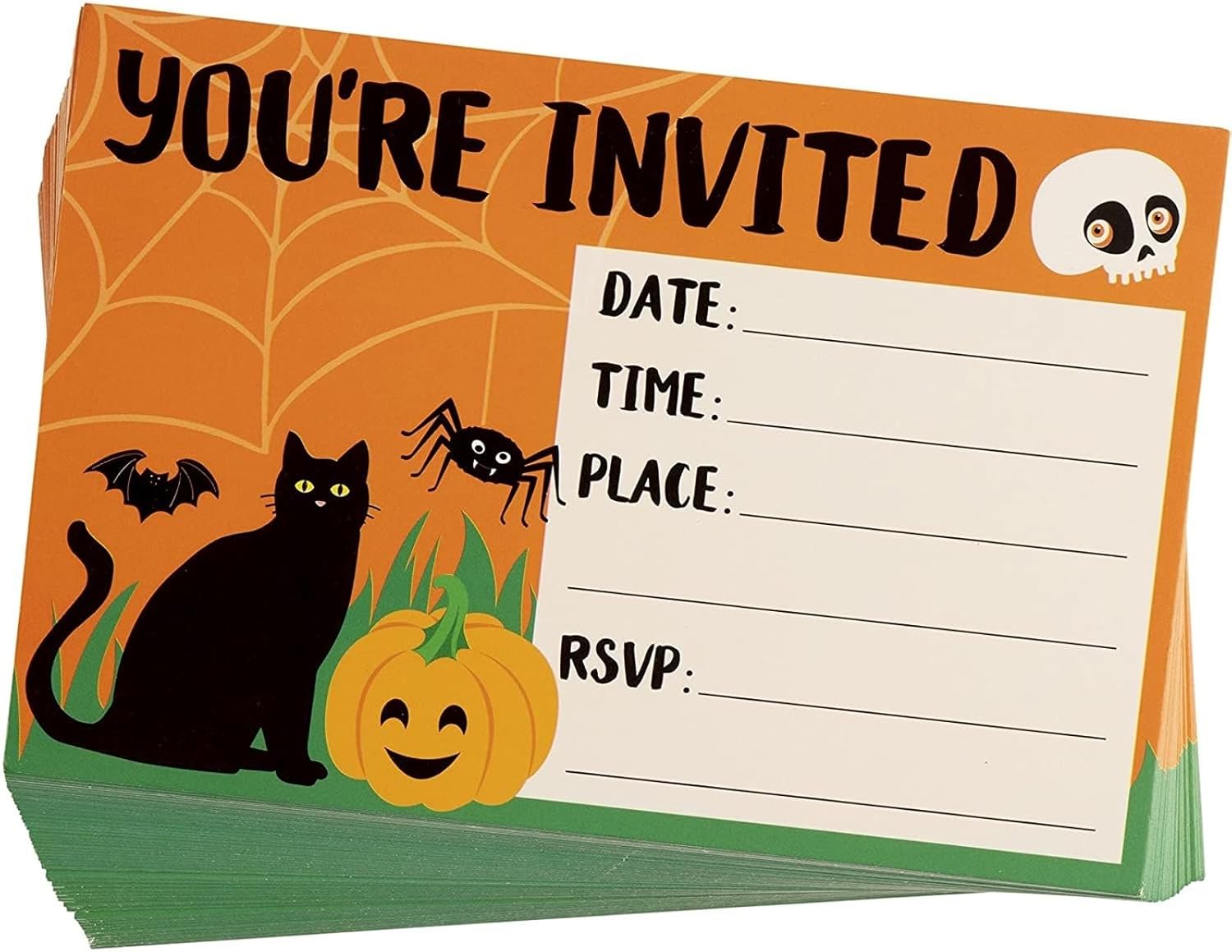Juvale 60-Pack Halloween Invitation Cards with Envelopes and Seals