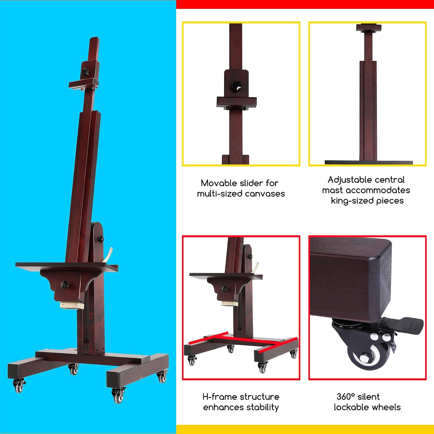 MEEDEN Heavy Duty Painting Easel for Large Canvas