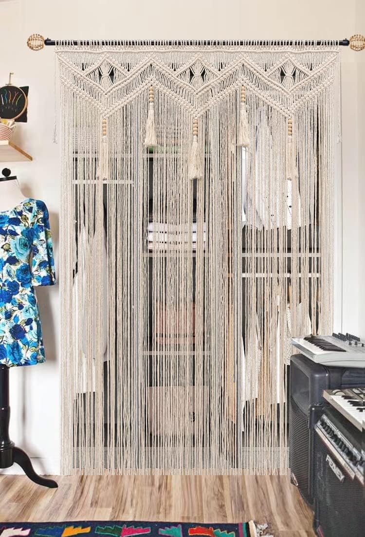 GCOVELIS Boho Macrame Wall Hanging 52x72 Inch Curtain