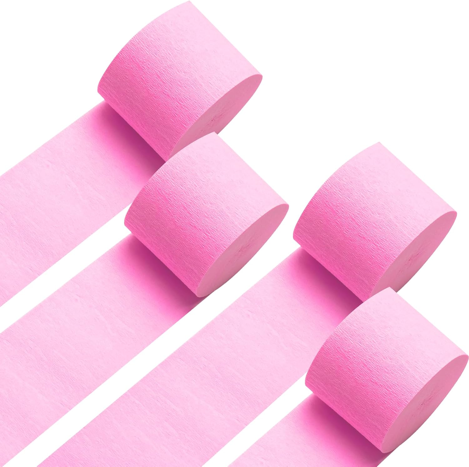Light Pink Crepe Paper Streamers 4 Rolls 328ft Pack