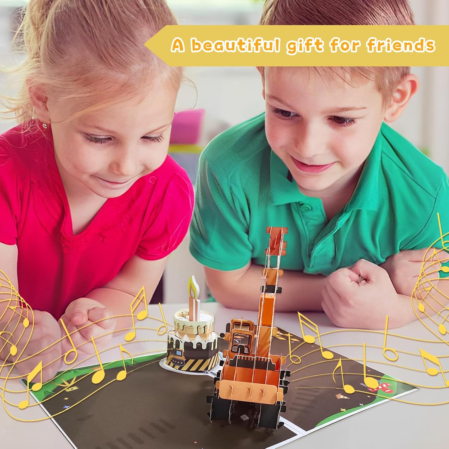 3D Birthday Pop Up Card with Music and Light for Boy Toddler