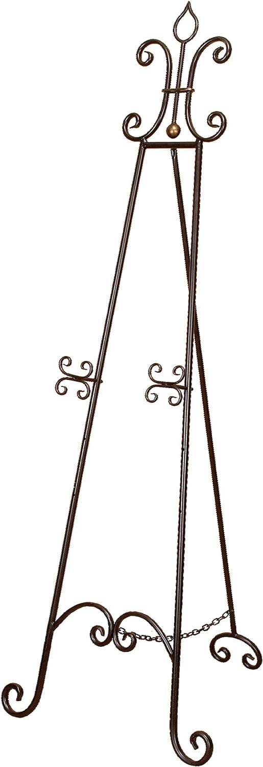 Deco 79 Black Metal Scroll Easel Display Stand