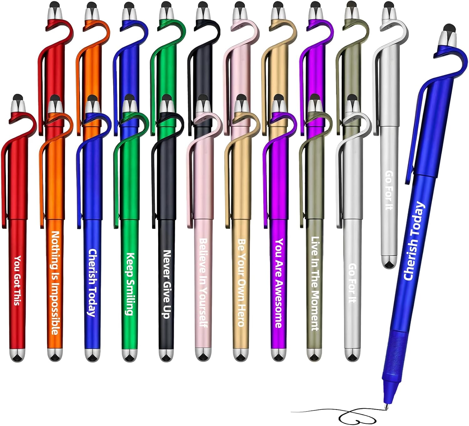 20 Pcs Inspirational Ballpoint Pens with Quotes