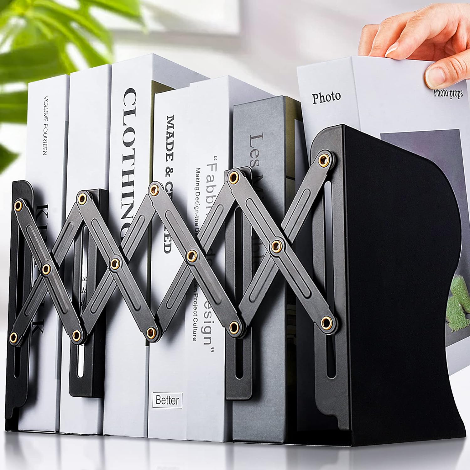 Carooyac Heavy Duty Adjustable Metal Bookends