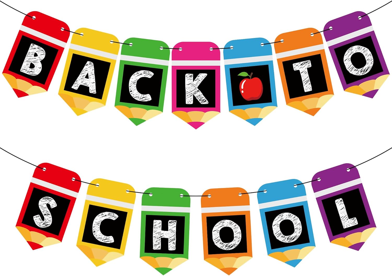 Welcome Back to School Banner with Hanging Ornaments