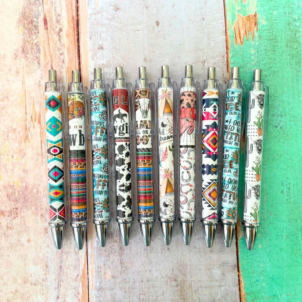 10PC Western Themed Ballpoint Pens for Adults