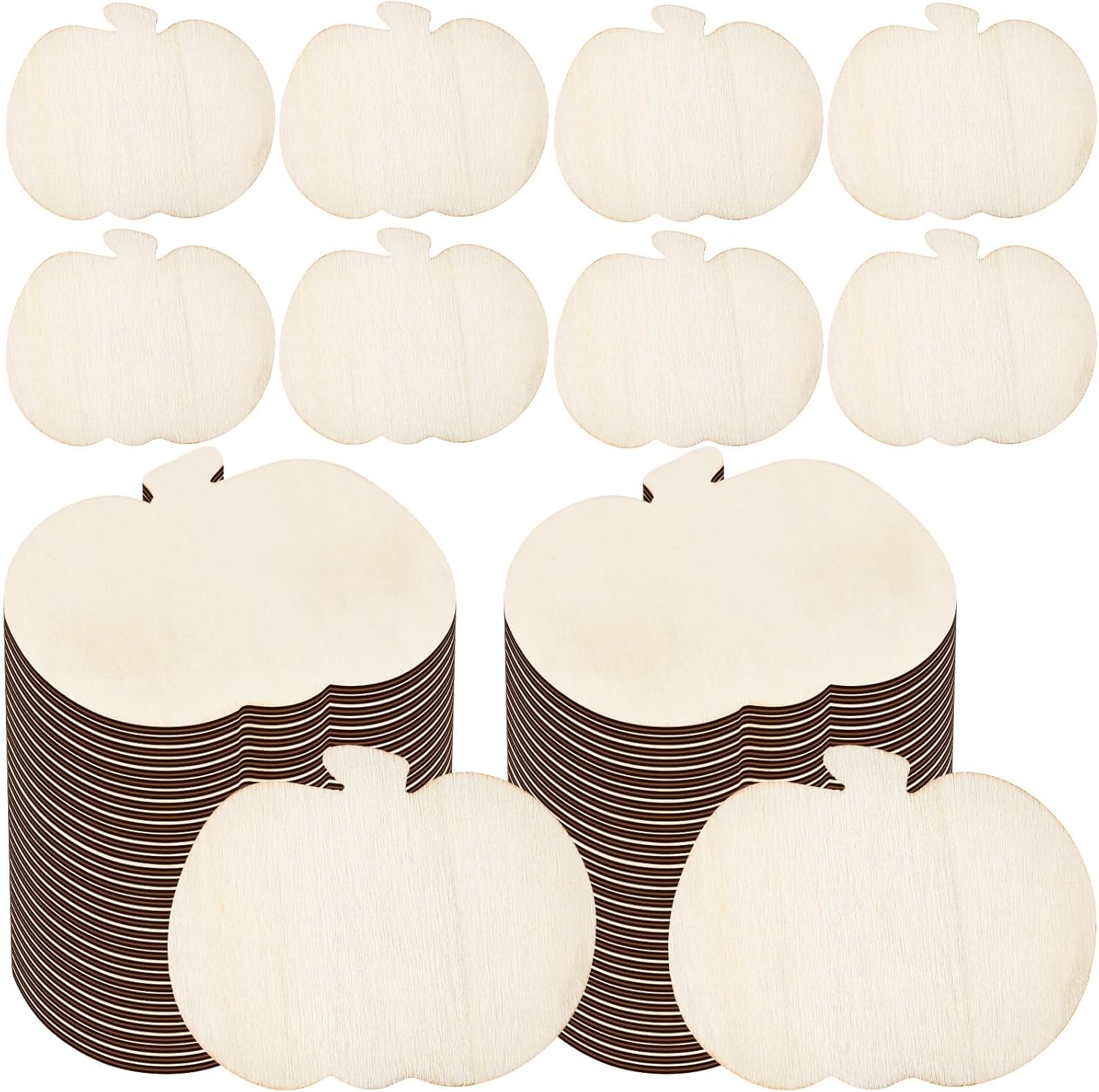 Blulu 24 Pcs Fall Wooden Pumpkin Cutouts for DIY