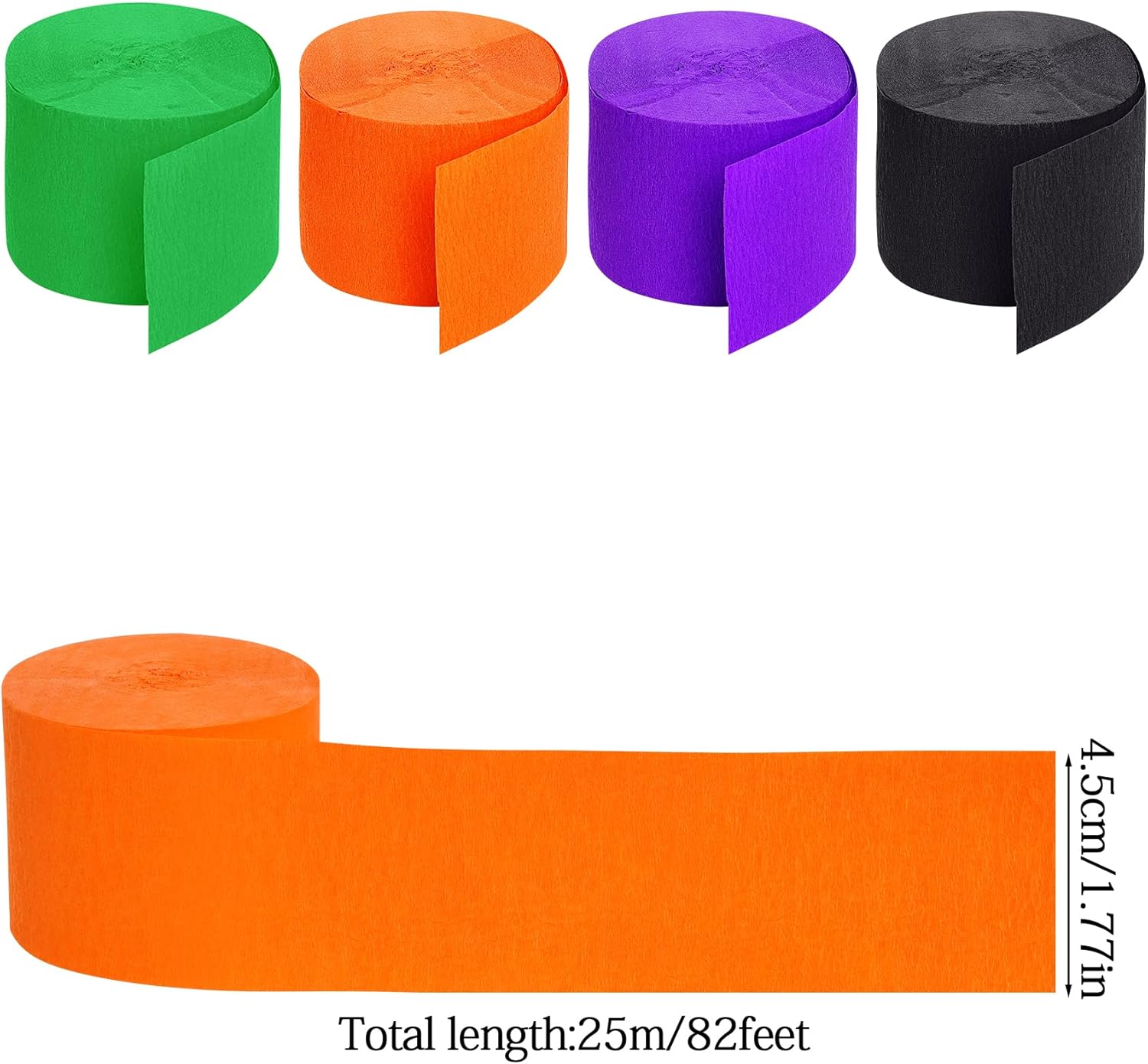 Jiebor Halloween Decor Crepe Paper Streamers 12 Rolls