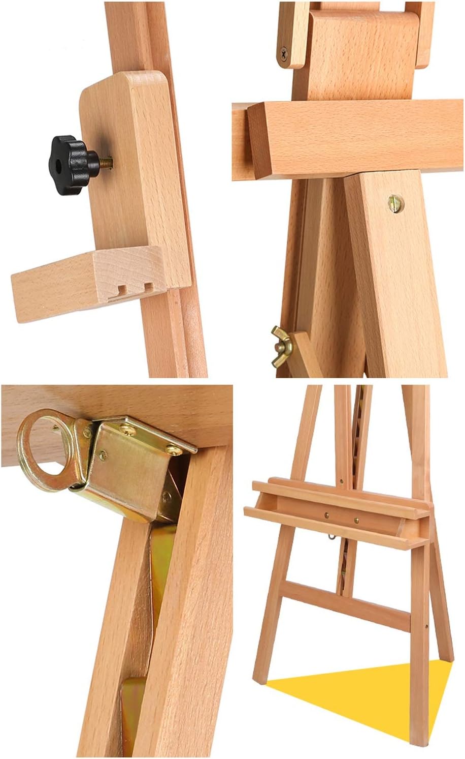 Adjustable Height Display Easel for Painting and Drawing