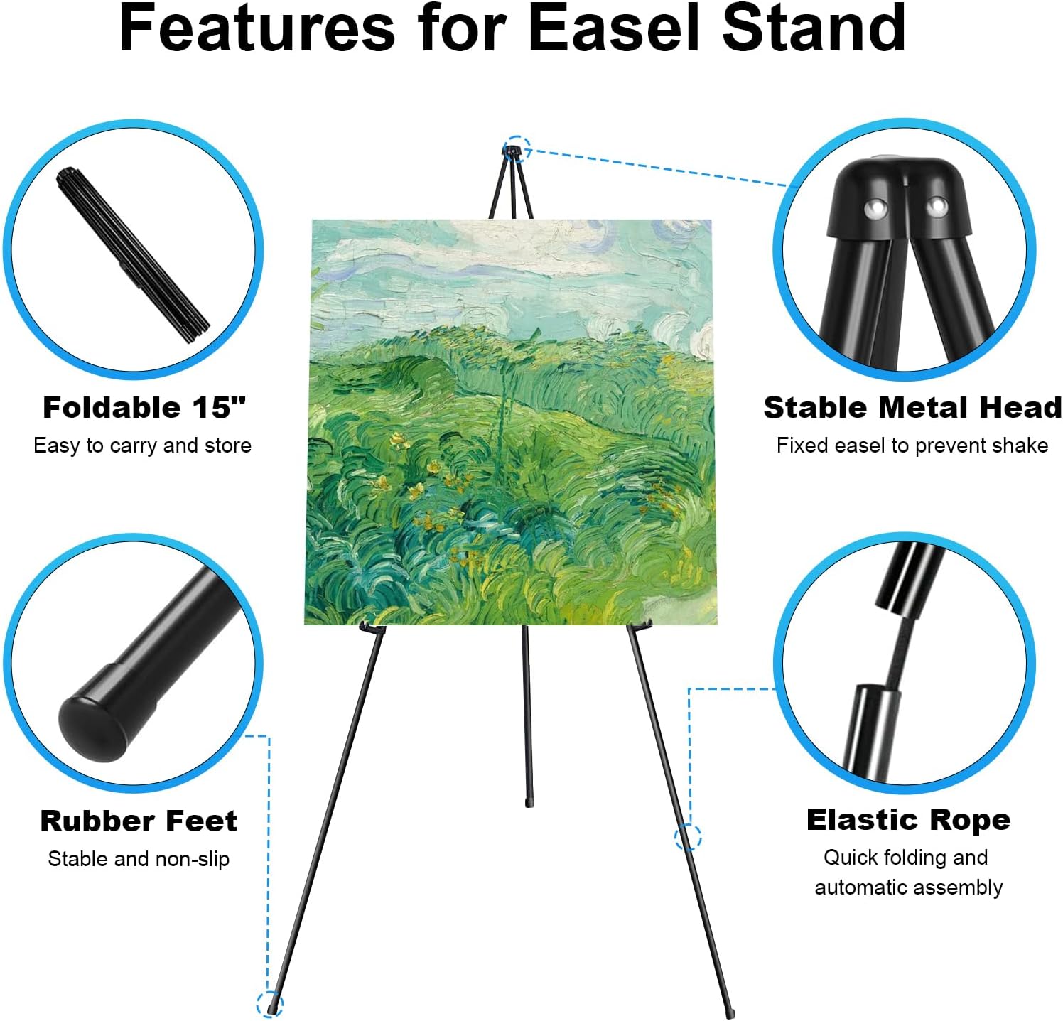 Folding Display Easel Stand 63 Inch Tall 6 Pack