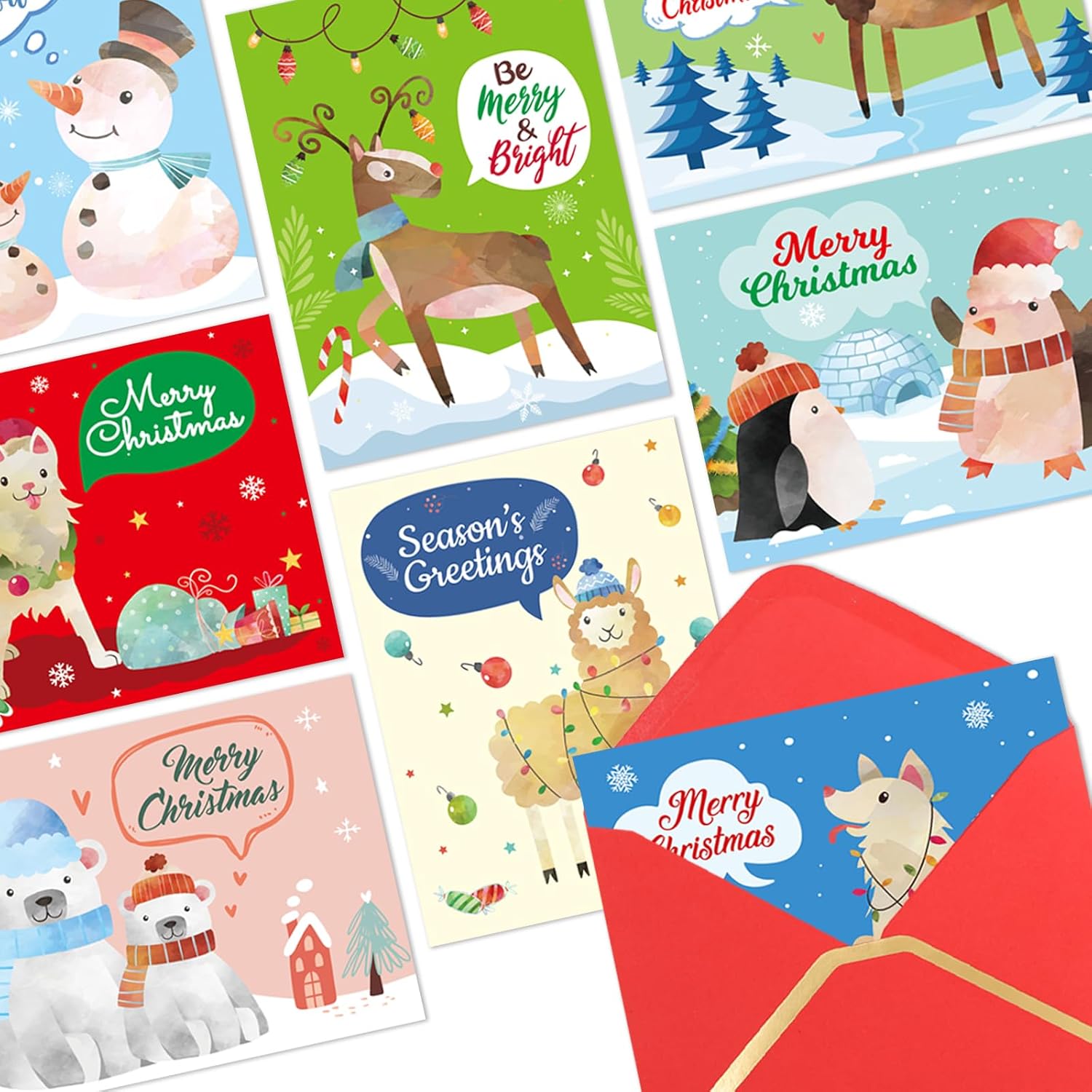 Fancy Land 24 Pack Christmas Greeting Cards with Envelopes