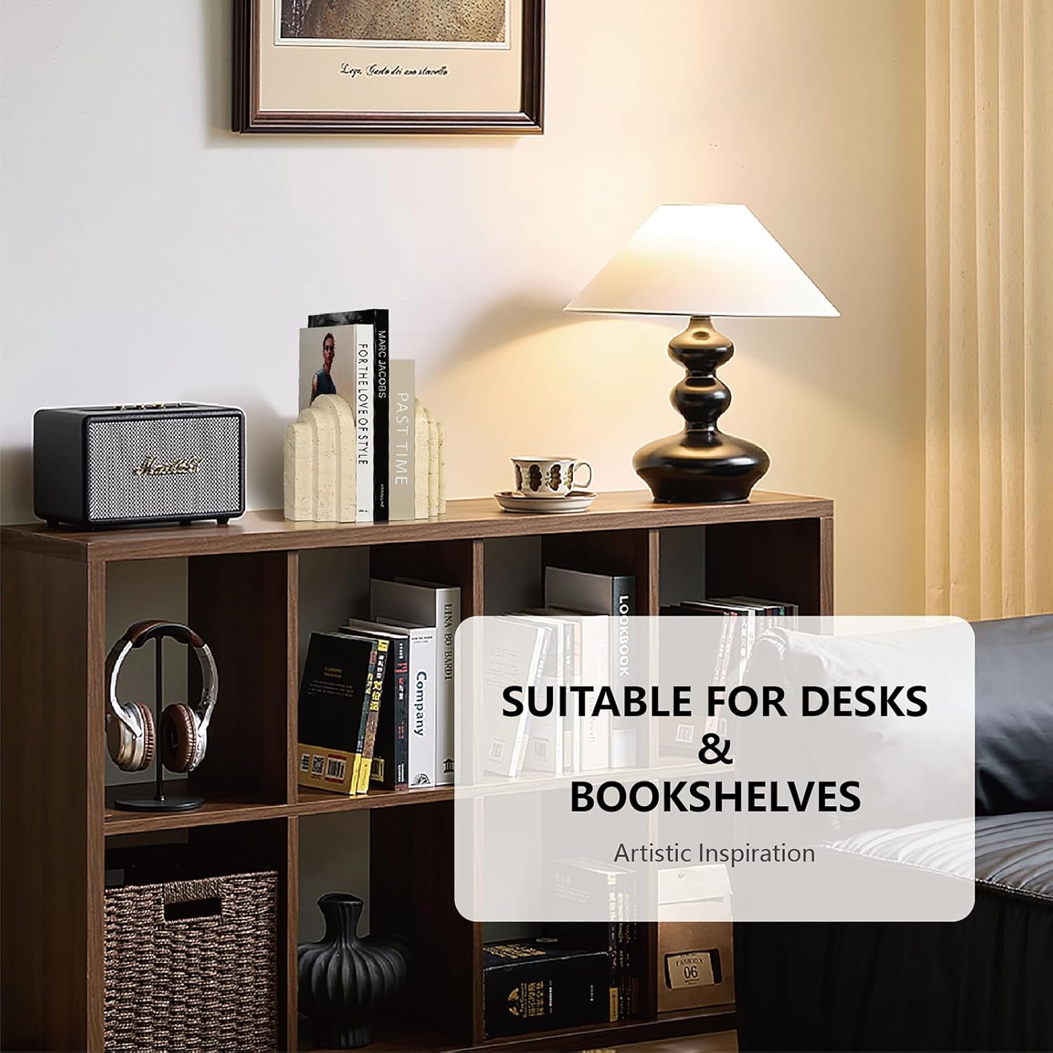 Durable Resin Bookends Set of 2 Office Shelf Decor