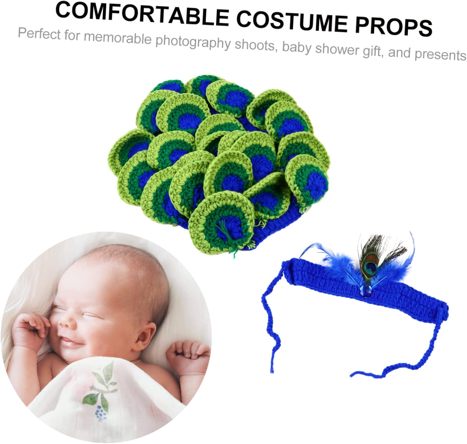 Beavorty Peacock Baby Photo Costume Set