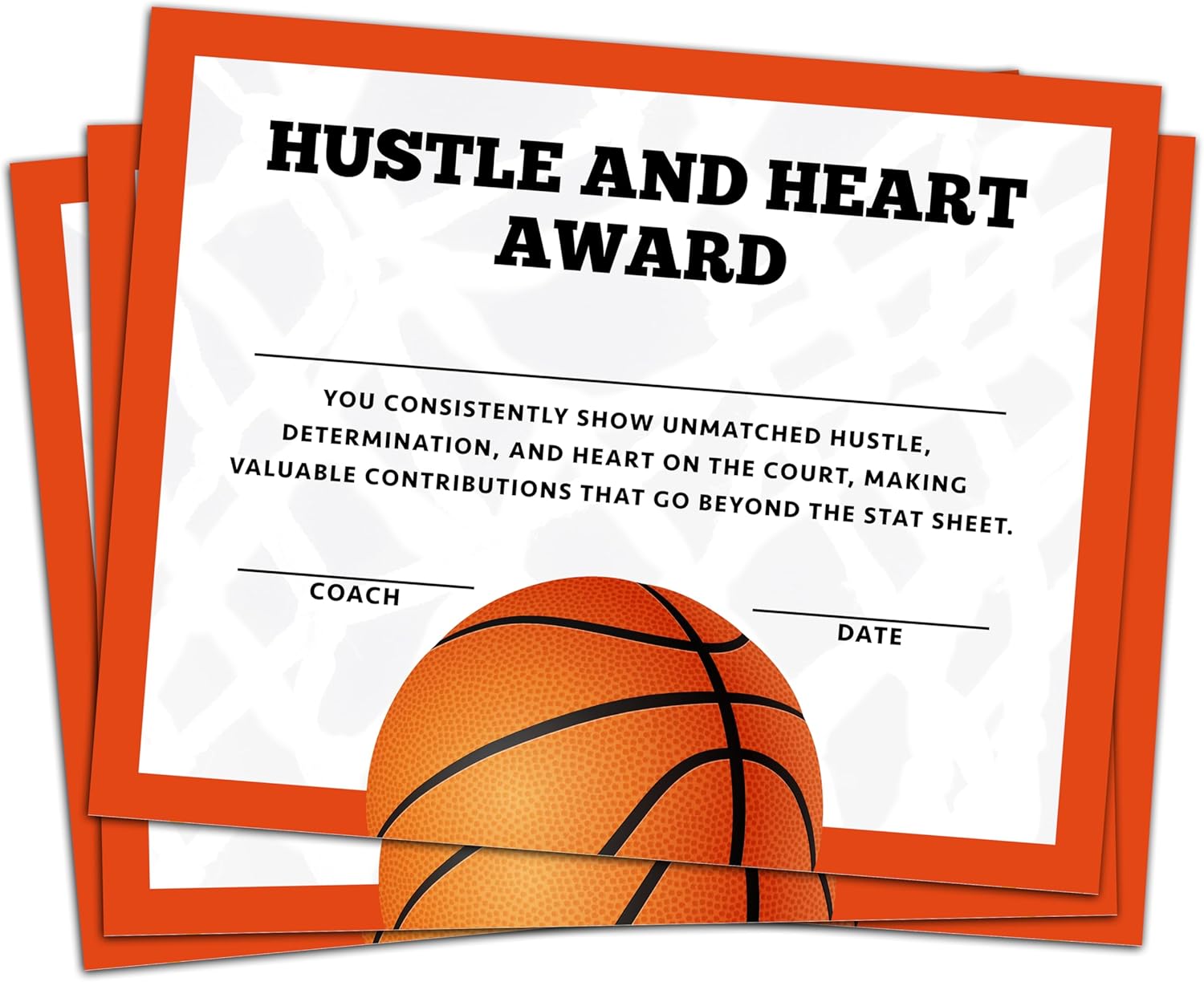 25 Piece Basketball Award Certificates for Ceremonies and Events