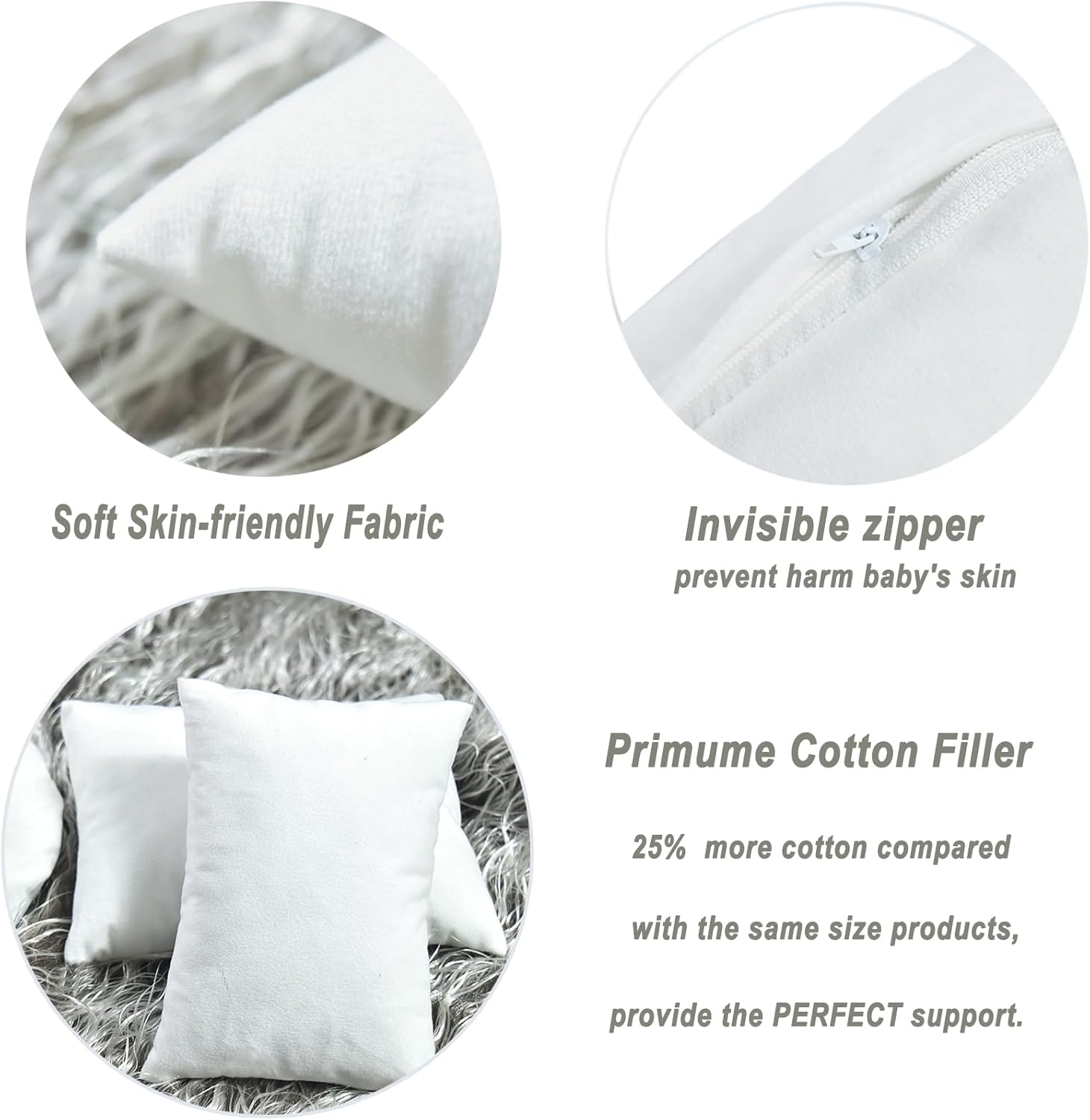4PC Newborn Photo Props Set for 0-3 Months Babies