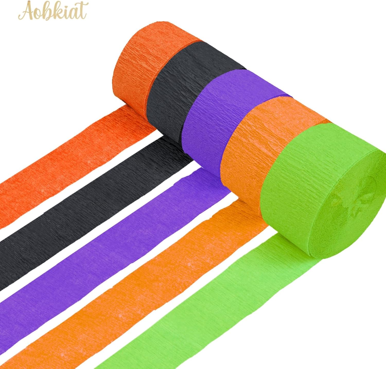 AOBKIAT Halloween Crepe Paper Streamers 5 Rolls
