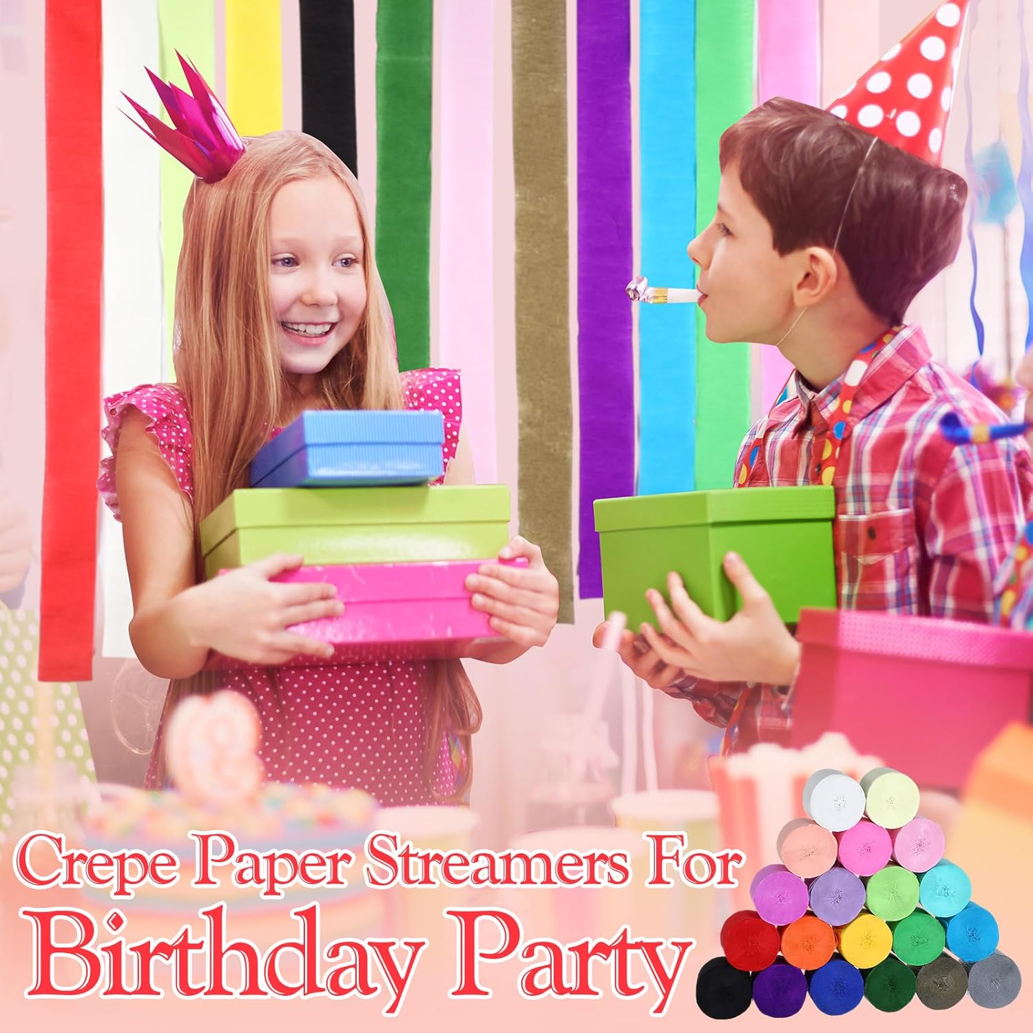 Ctosree Crepe Paper Streamer Roll for Party Decoration