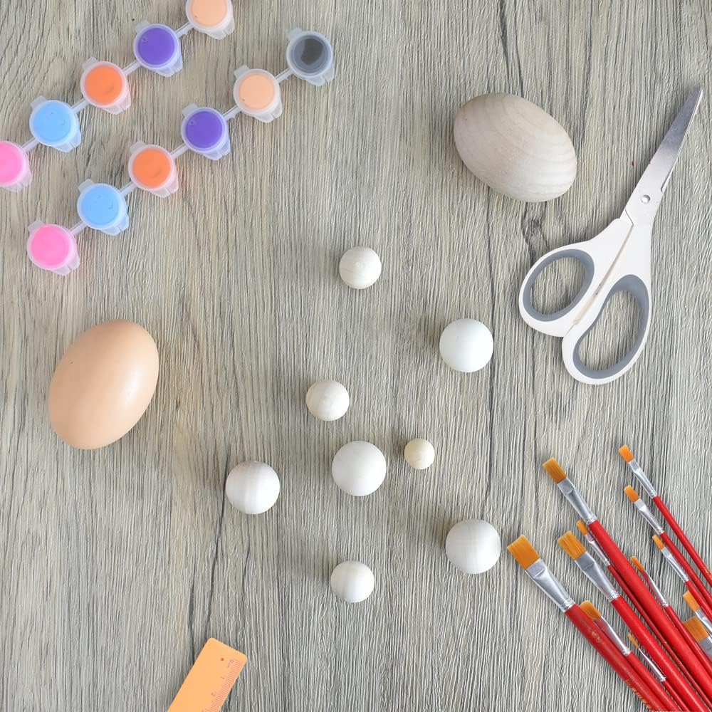 200Pcs Wood Balls Craft in 4 Sizes for DIY Projects