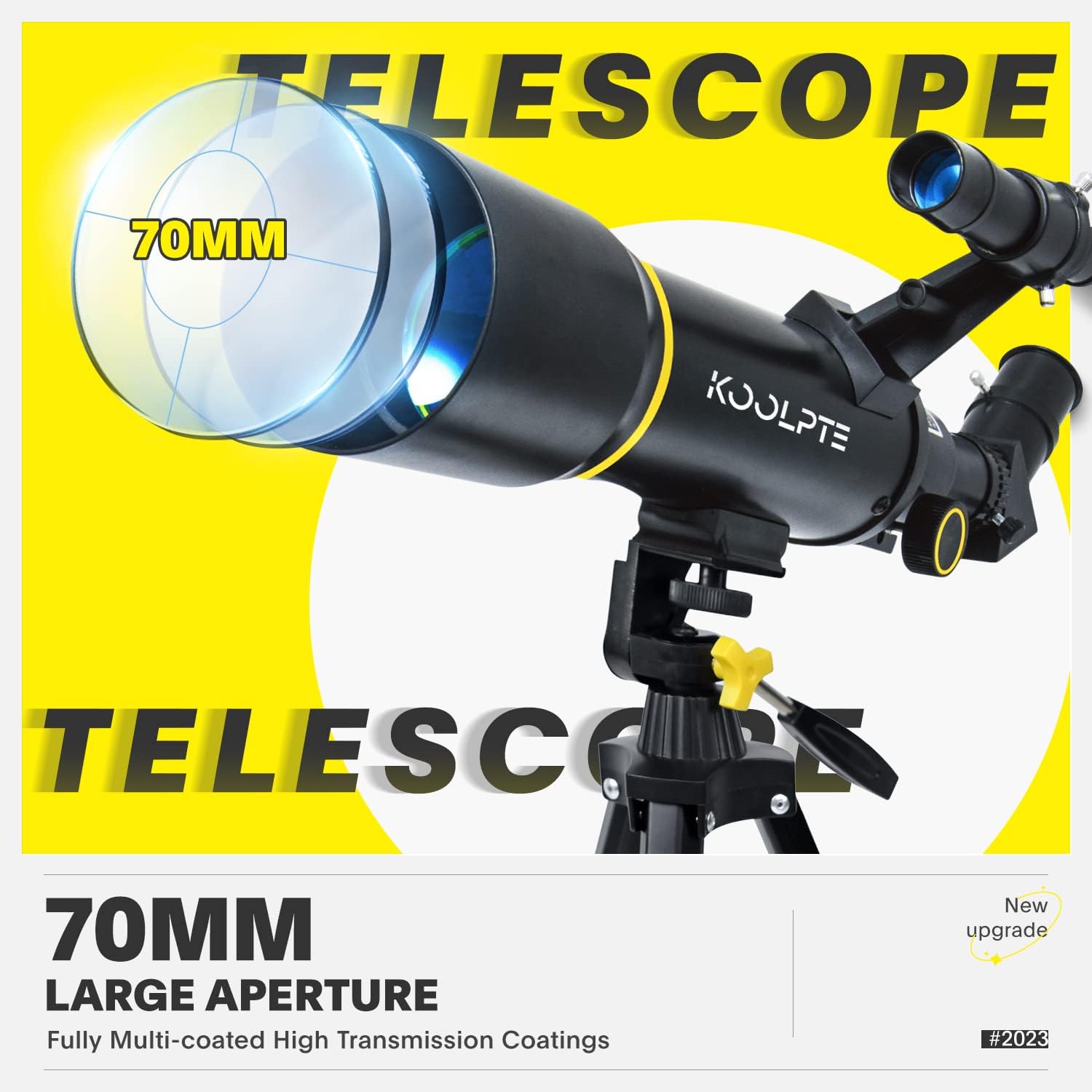 Koolpte 70mm Refracting Telescope with AZ Mount and Remote Control