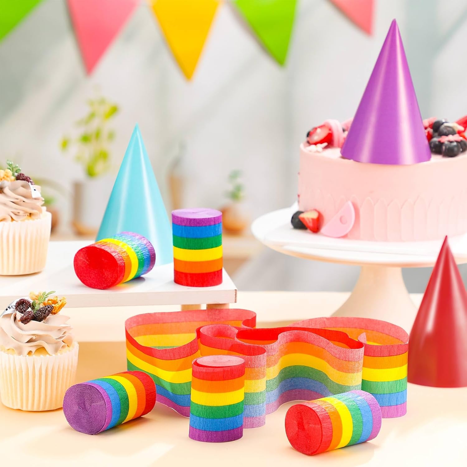 Epakh 5 Rolls Rainbow Crepe Paper Streamers 165 Ft