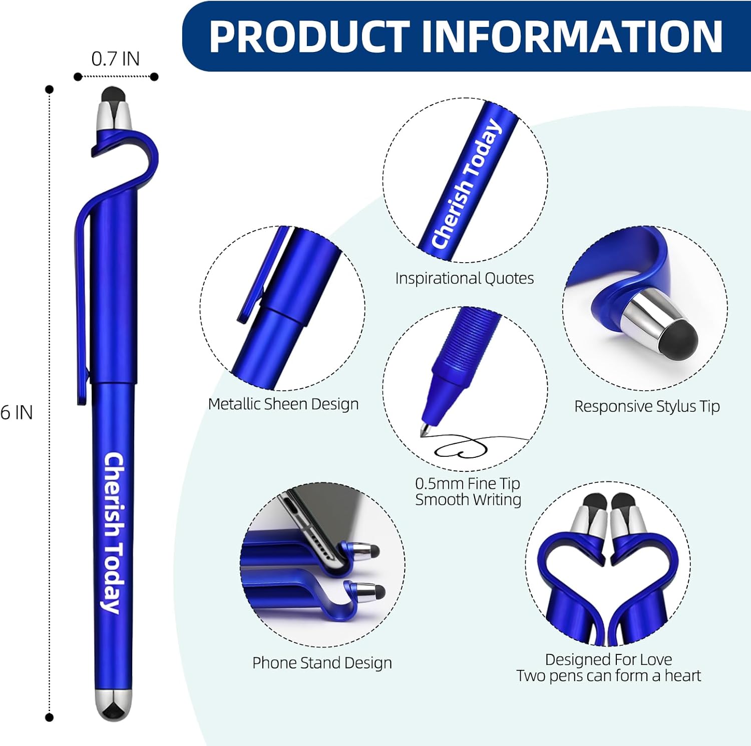 20 Pcs Inspirational Ballpoint Pens with Quotes