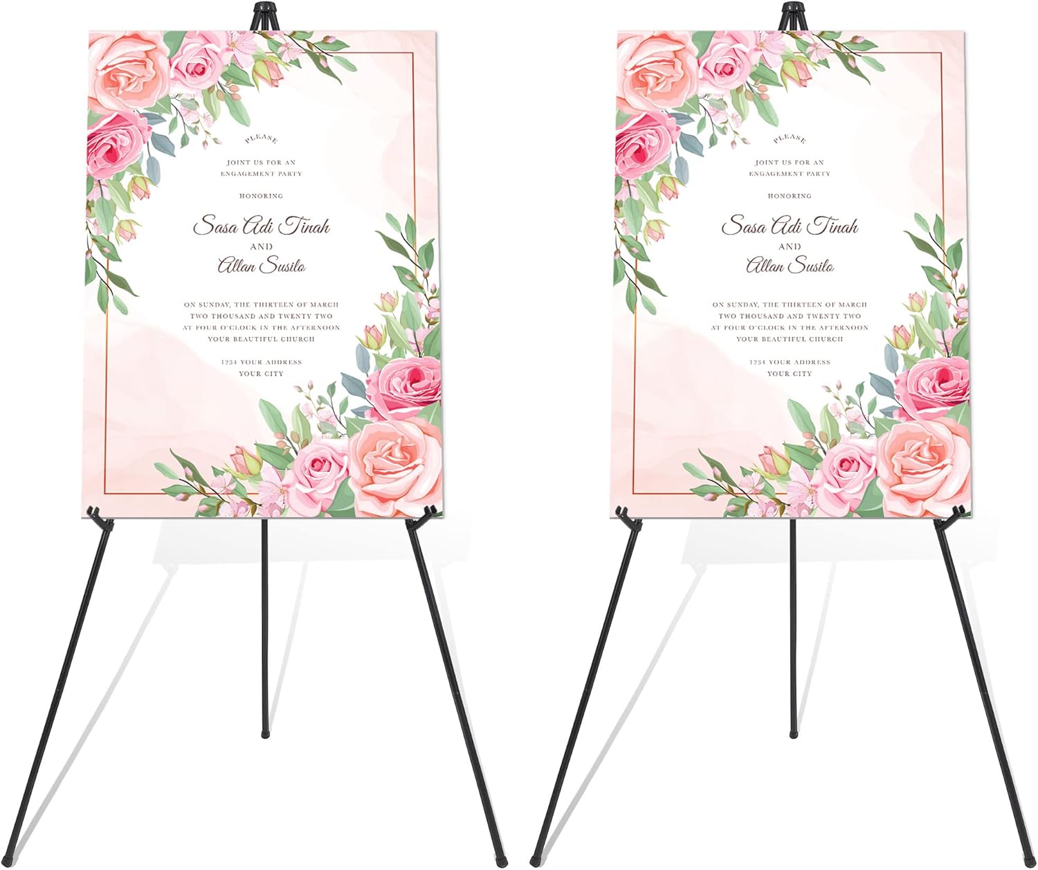 DDEAT 2 Pack Black Art Easel Stand for Wedding Signs and Posters