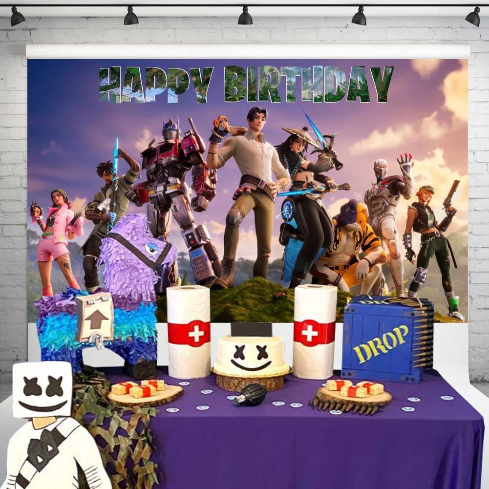 Battle Royale Birthday Banner Backdrop 5x3 ft