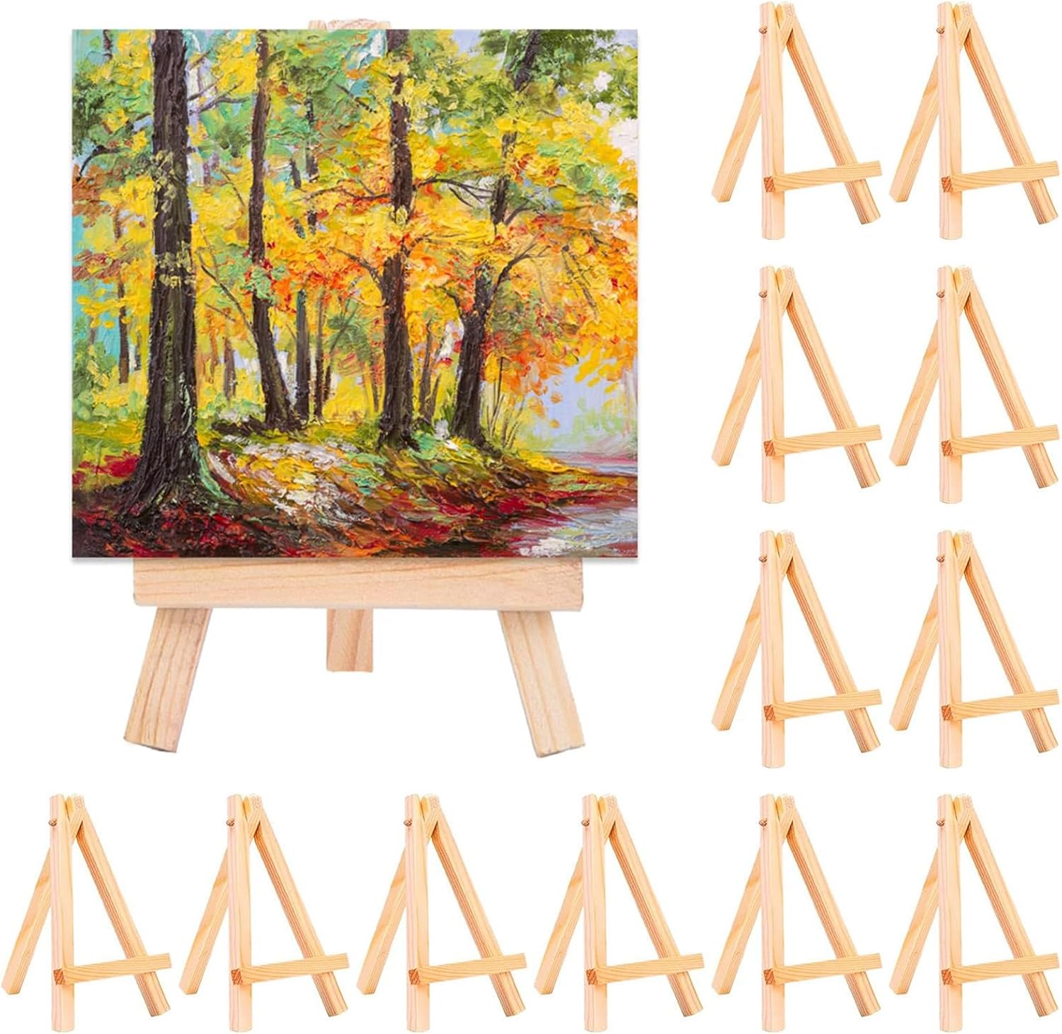 EBOOT 12 Pack Mini Wood Display Easel 5 Inch