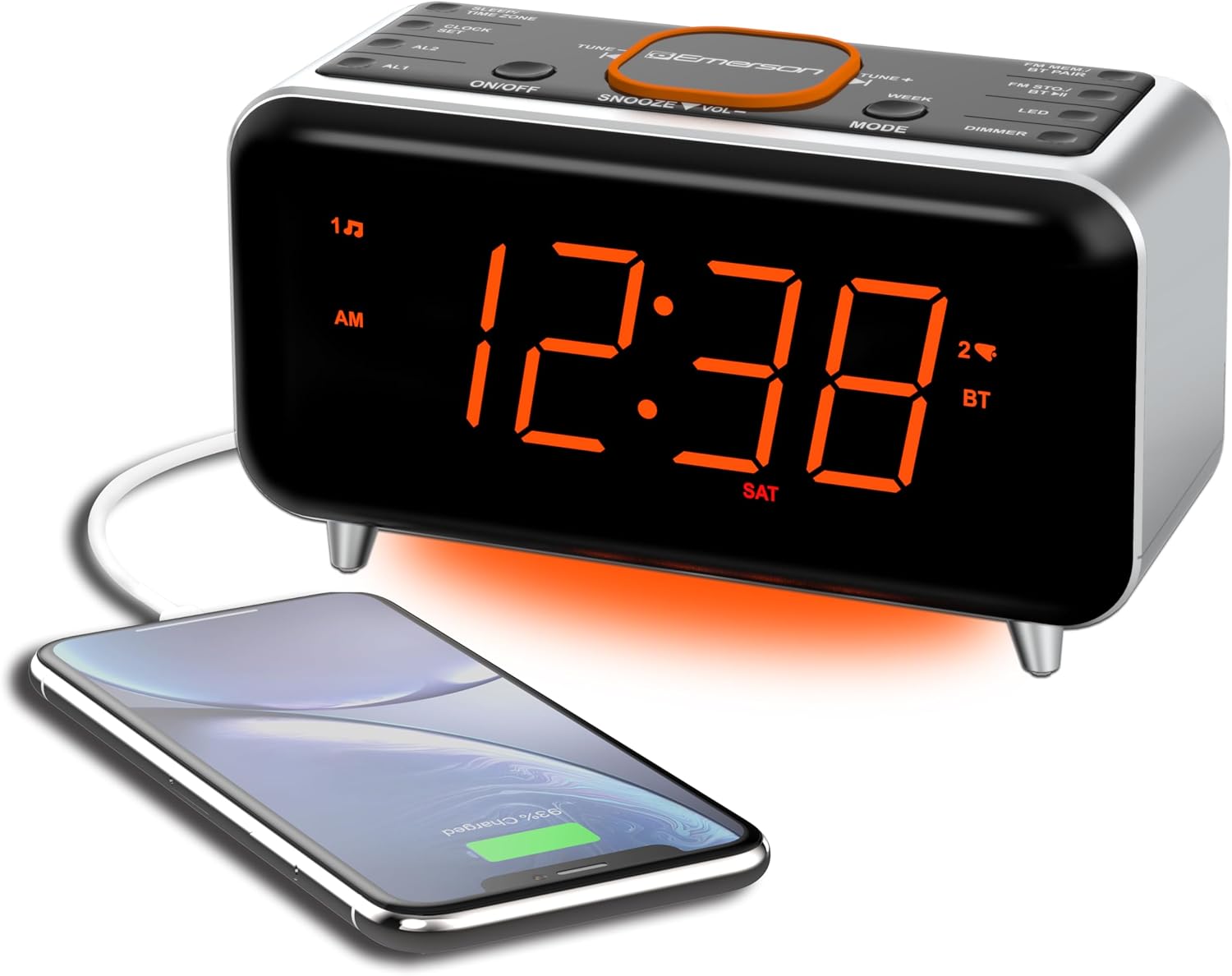 Emerson CKS1521 SmartSet Bluetooth Alarm Clock Radio