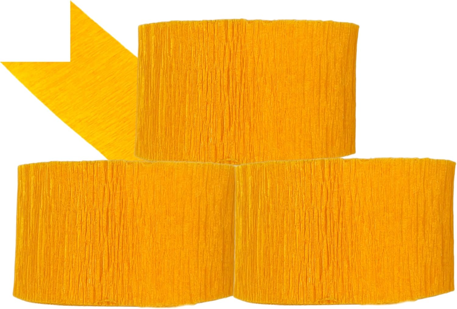 K-Kraft 3 Rolls Goldenrod Yellow Crepe Paper Streamers
