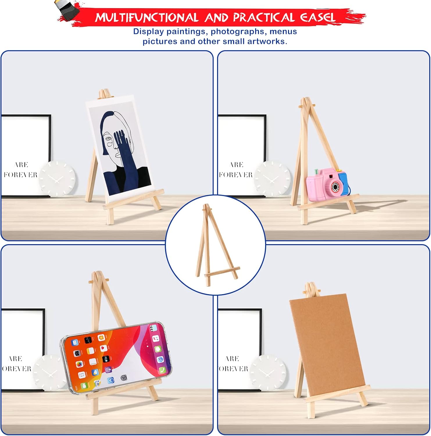 30 Pack Tall Wood Painting Easels Art Stand
