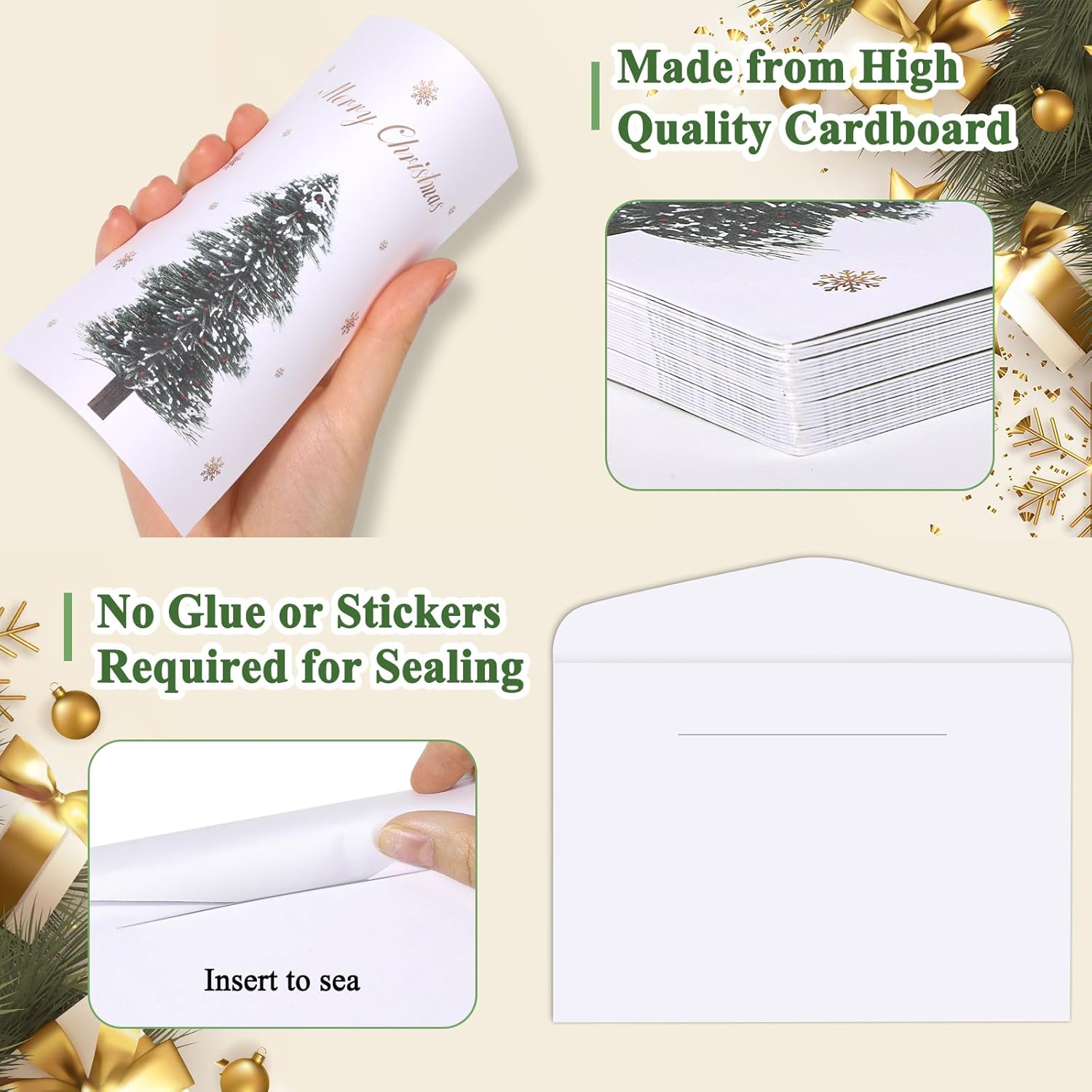 30 Pack Christmas Invitations with Envelopes