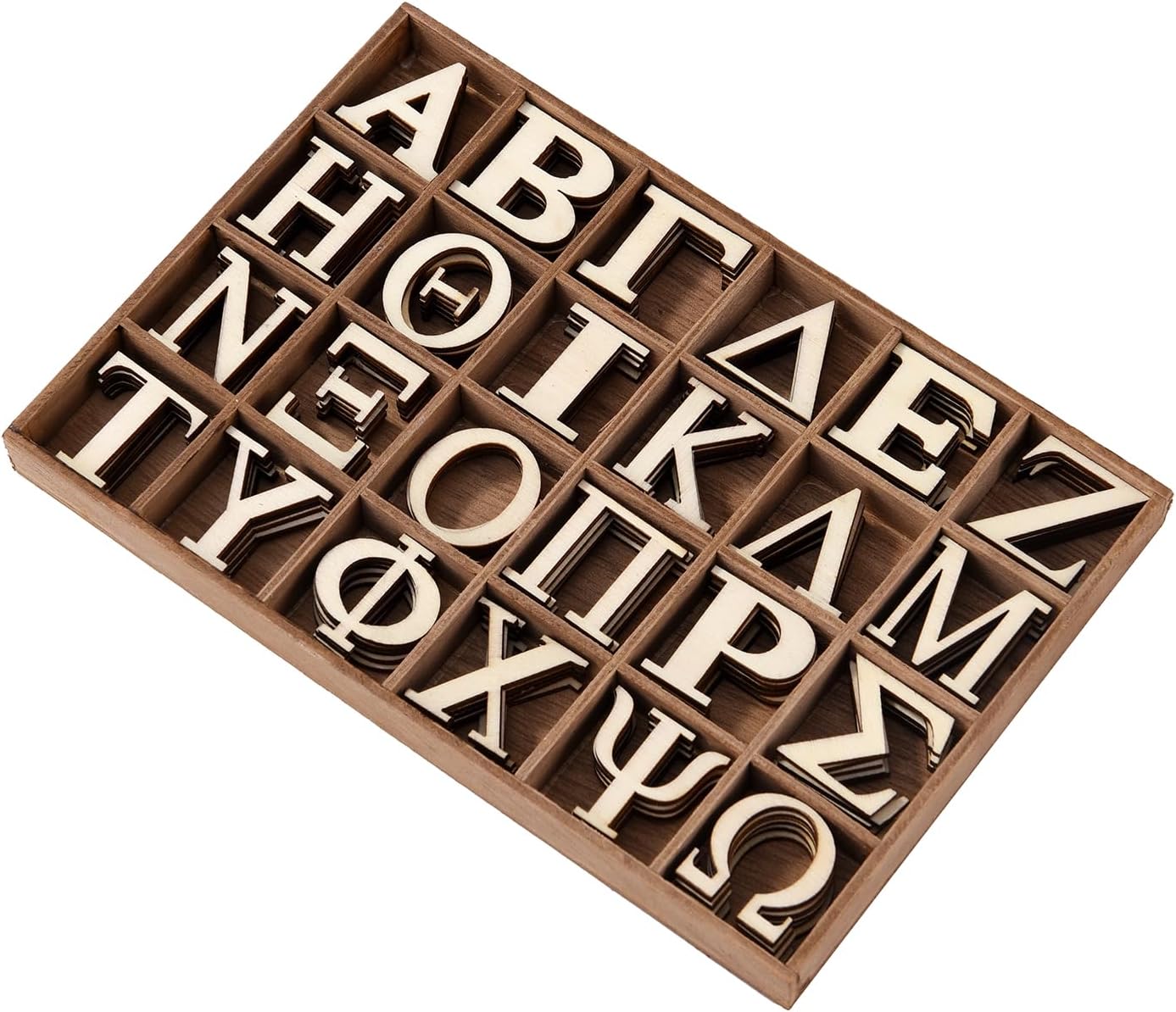 2 Inch 120 Pcs Wooden Greek Letters Set