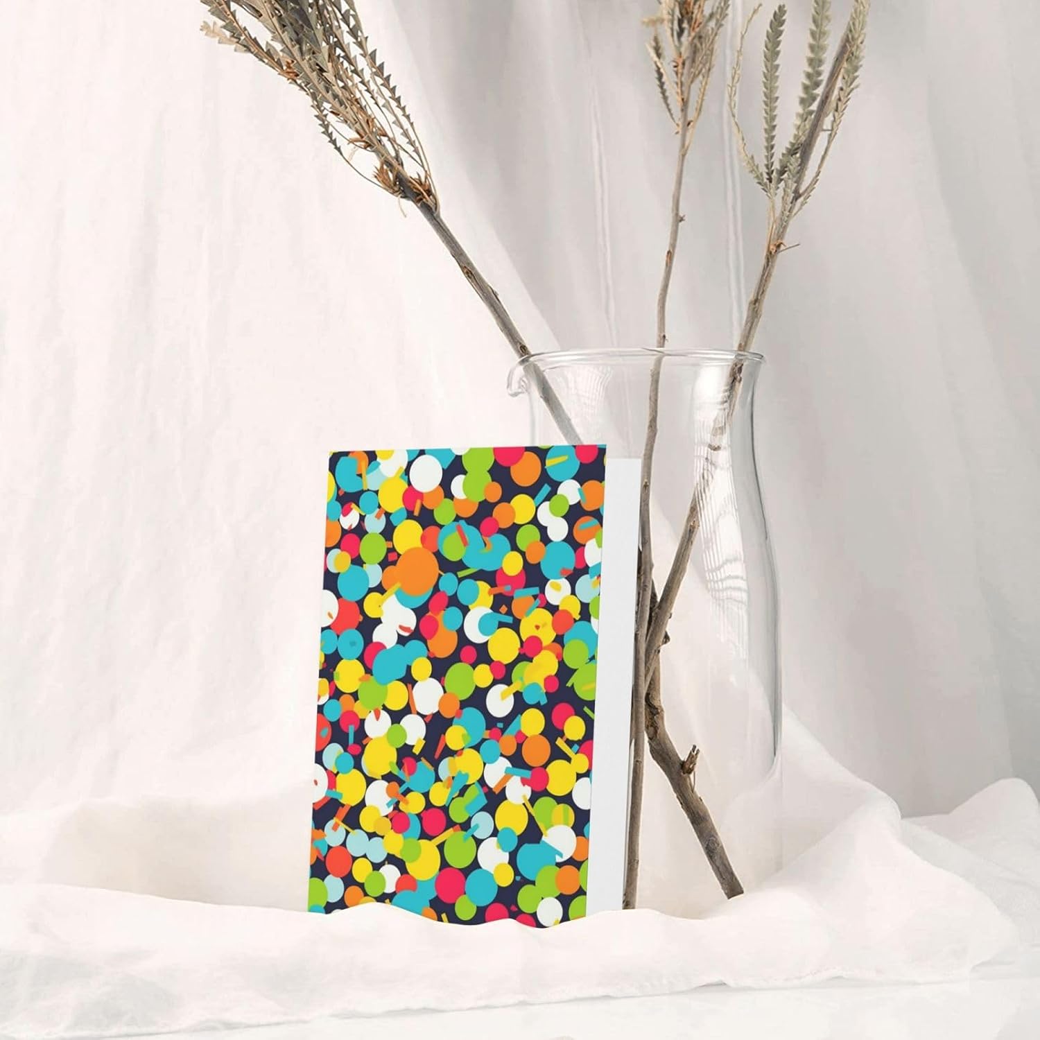 Bright Confetti Greeting Cards with Envelopes 8x6 Inches