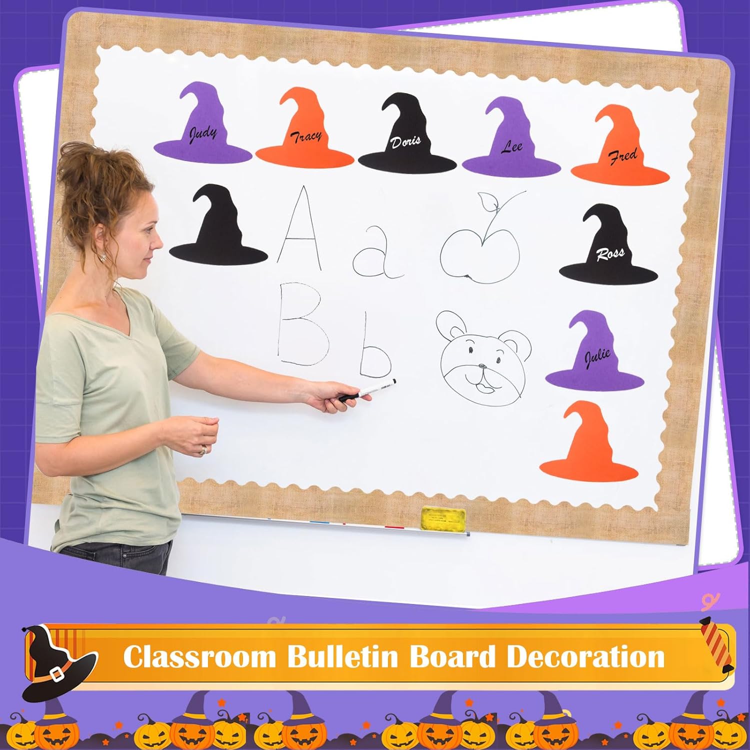 MixTeach Halloween Witch Hat Cutouts 180 Pcs