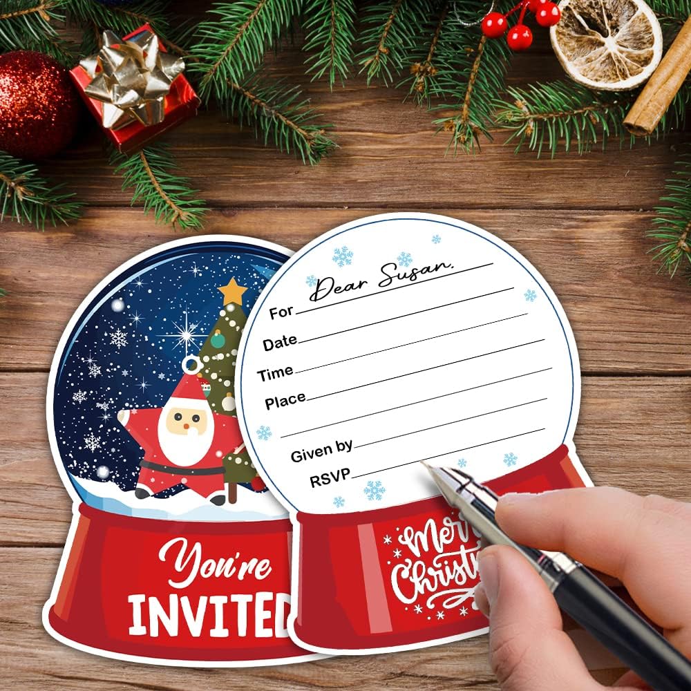 RZHV 15 Pack Crystal Ball Shaped Party Invitations Cards with Envelopes