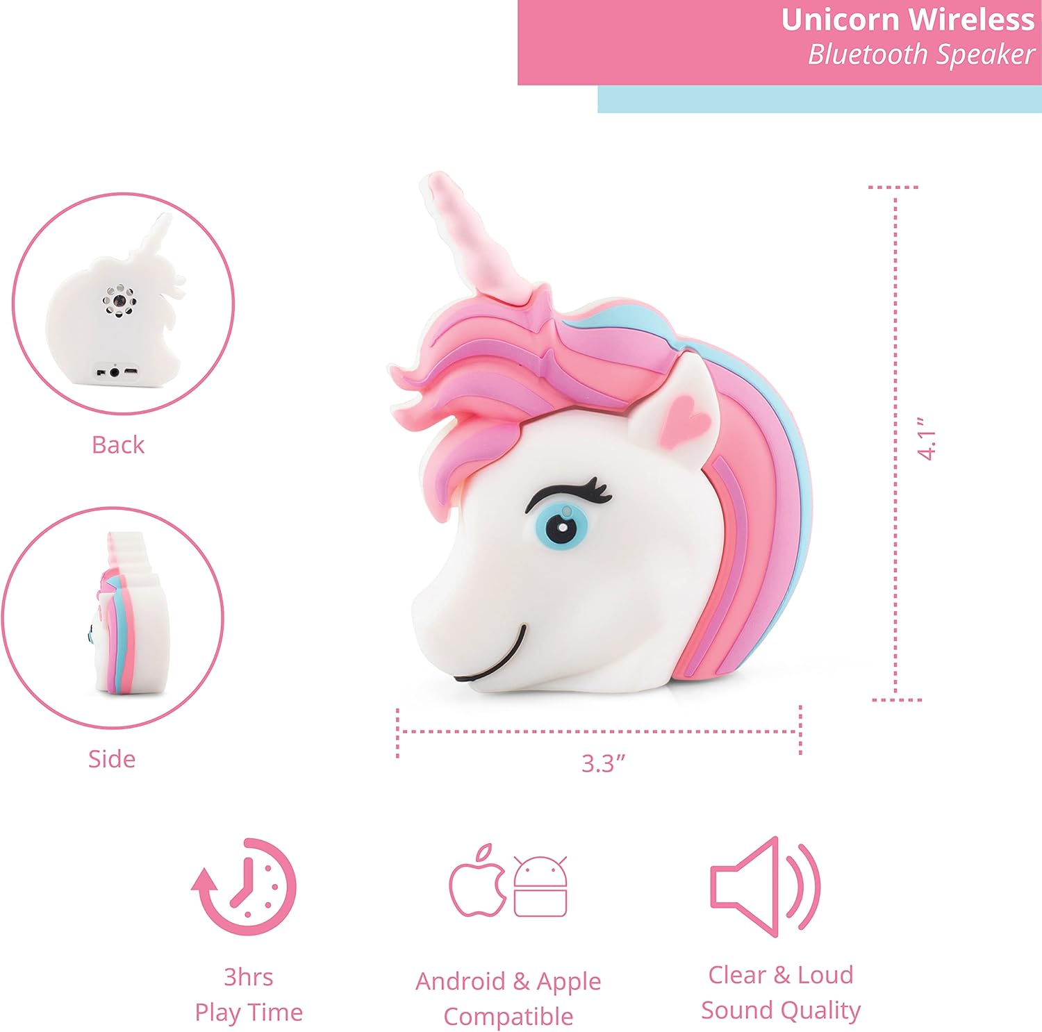 Unicorn Bluetooth Speaker for Kids Portable