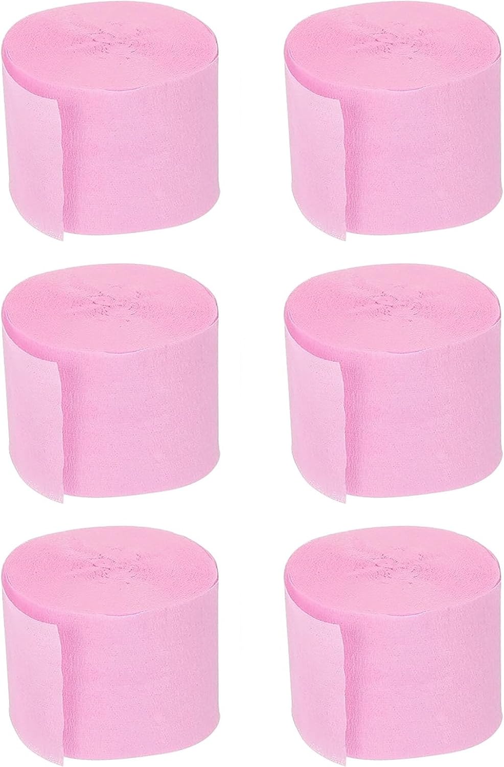 YYaaloa Crepe Paper Streamers 6 Rolls 492ft Light Pink