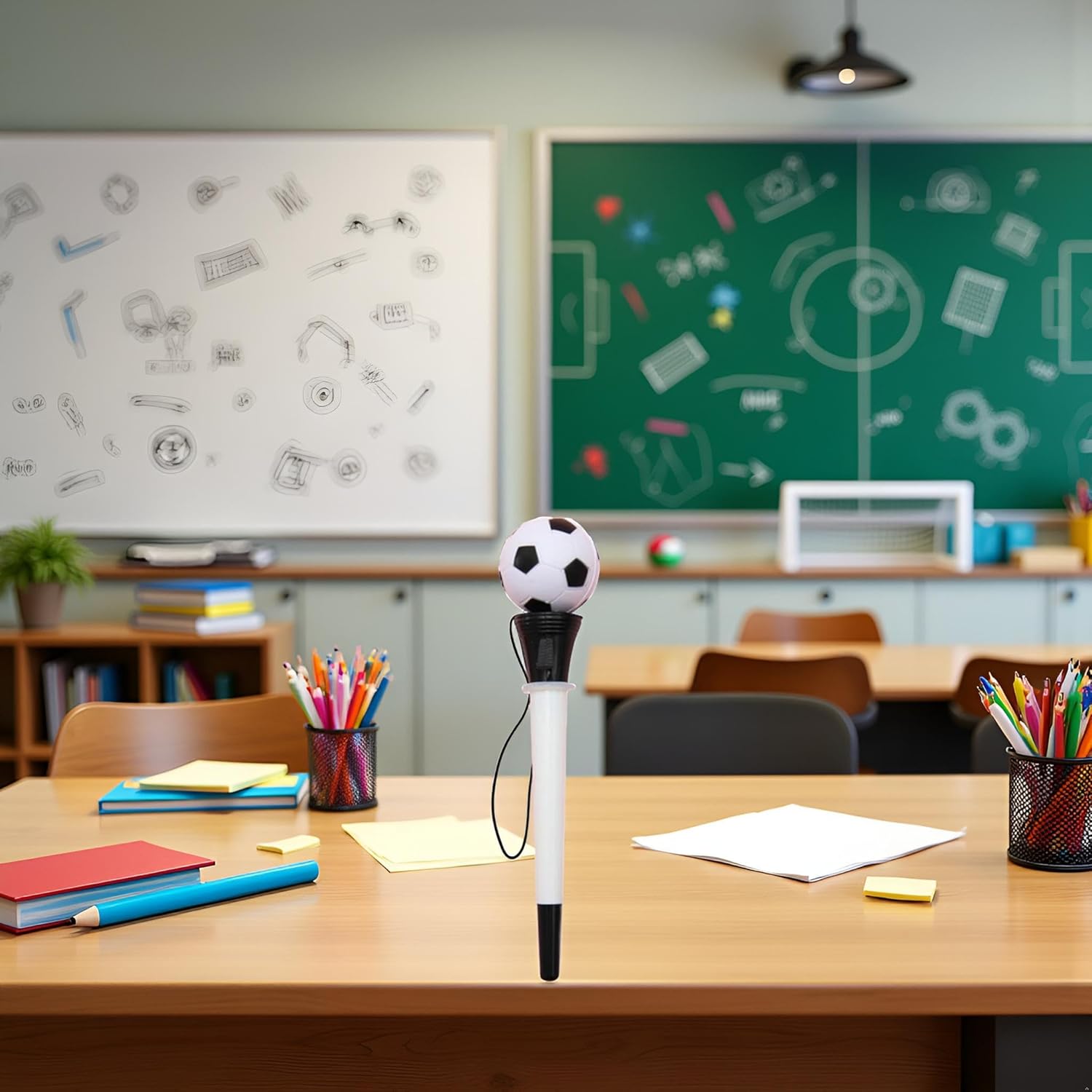Black and White Bounce Football Pens for Fun and Writing