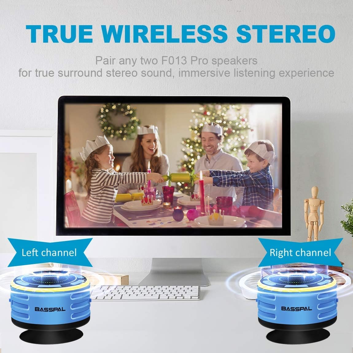 BassPal IPX7 Waterproof Bluetooth Speaker with LED Display and TWS Stereo Sound