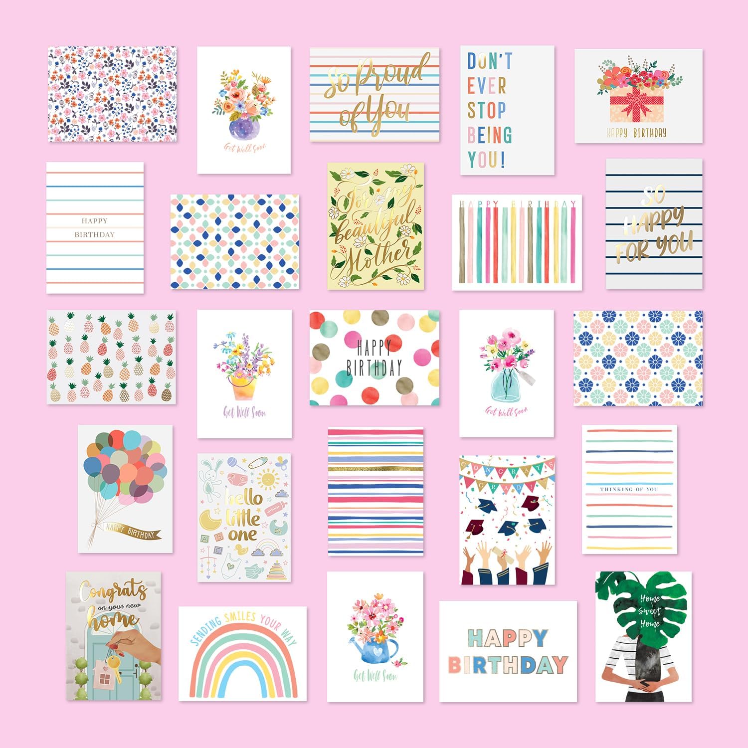 Sweetzer Orange 100 Card Envelope Set - Greeting Cards Assortment