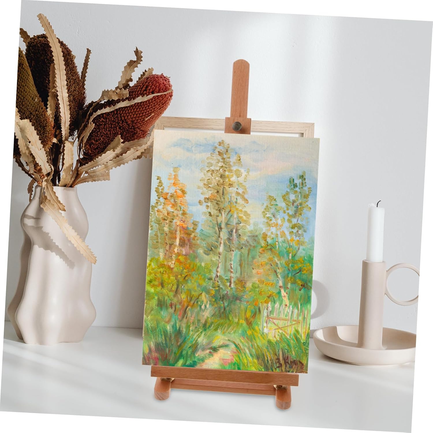 Lightweight Solid Wood Easel for Art Display and Sketching
