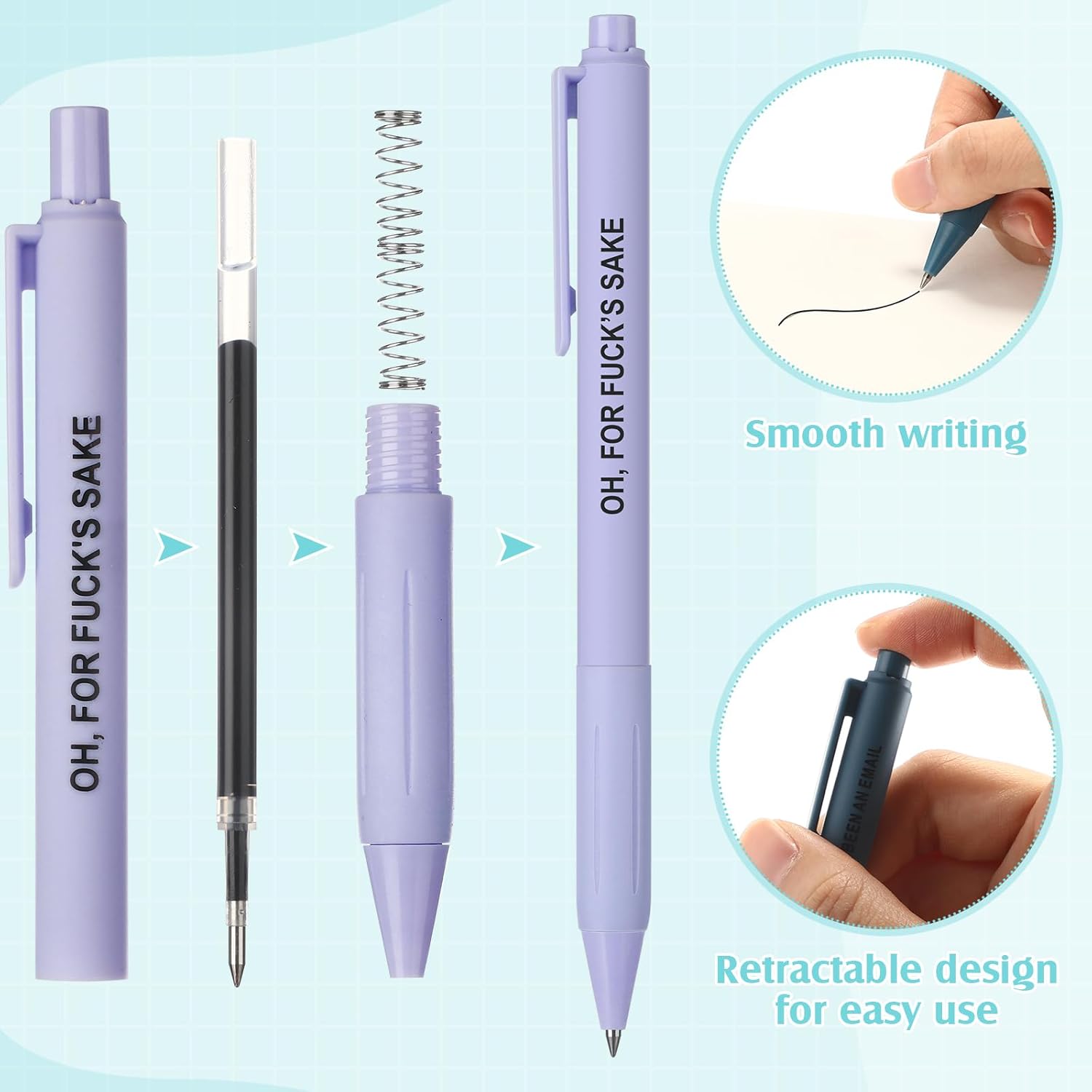 Epakh 30 Funny Ballpoint Pens with Motivational Quotes