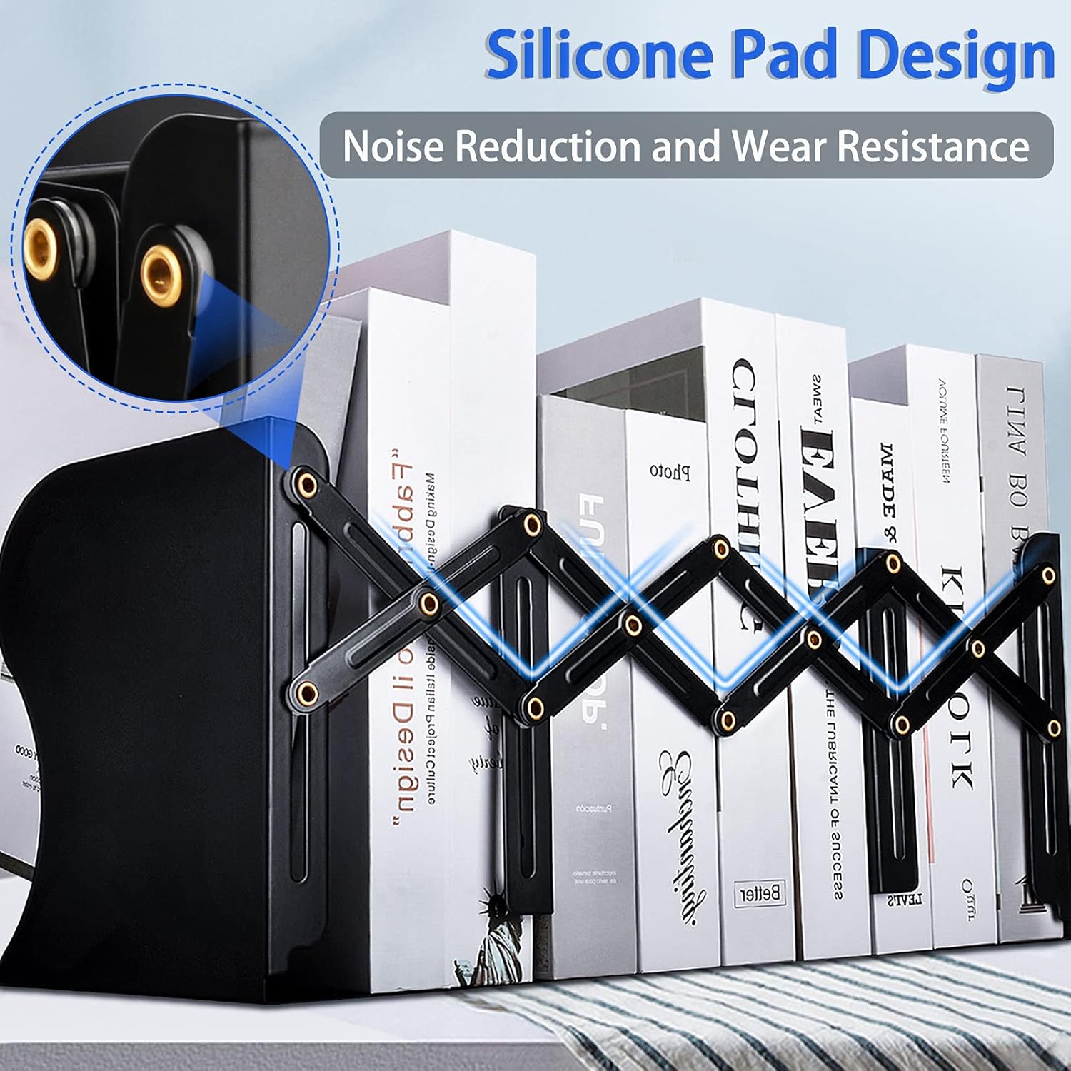 Carooyac Heavy Duty Adjustable Metal Bookends