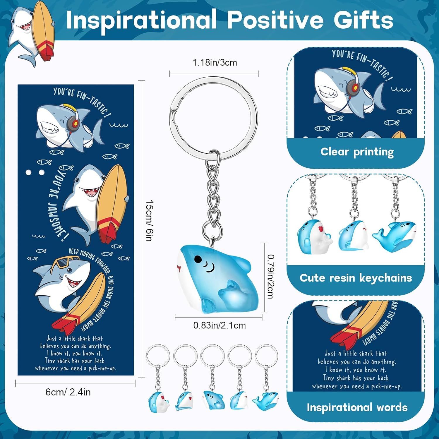 20 Piece Shark Themed Gift Set for Students Teachers Coworkers