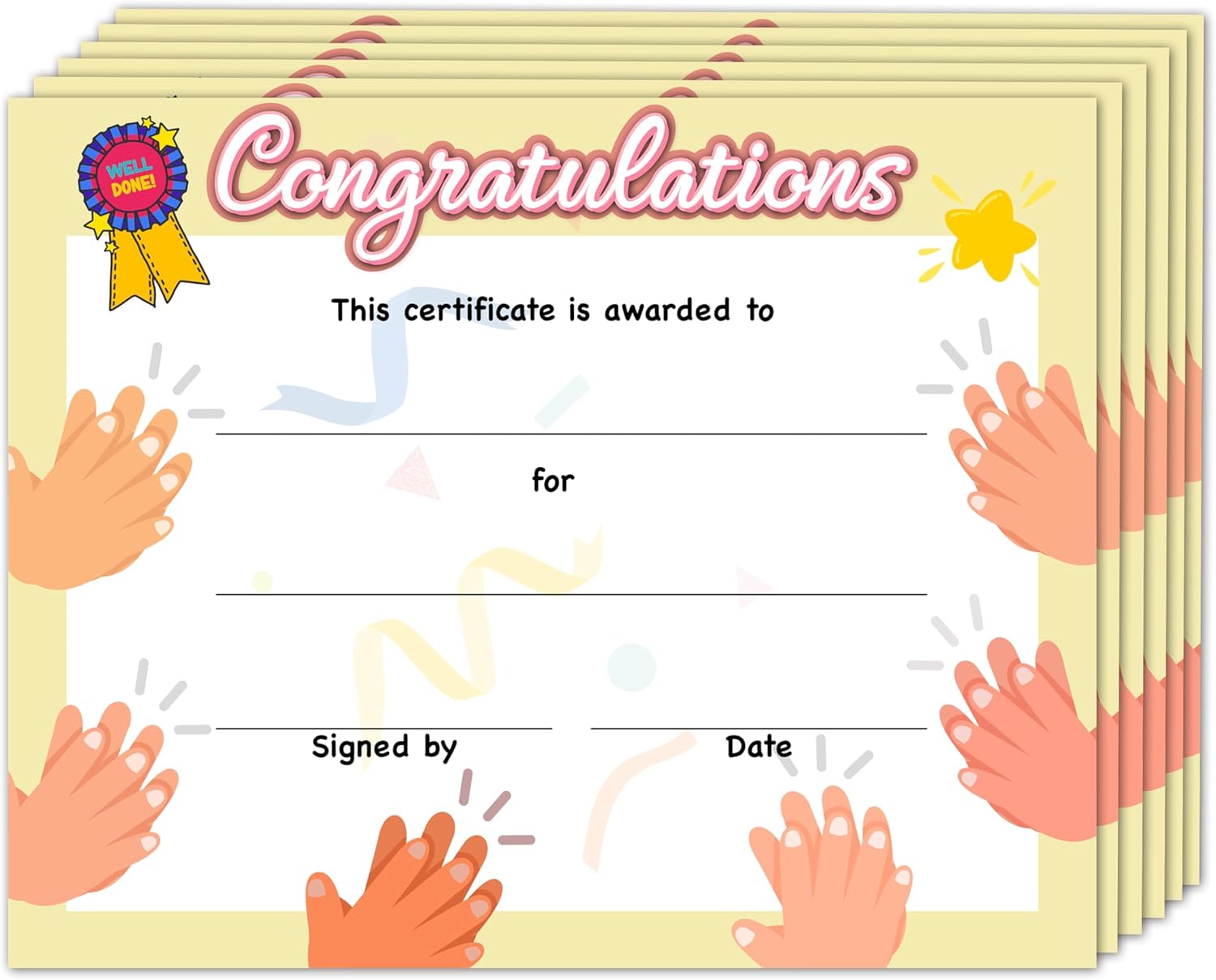 Certificate of Achievement 25 Pack for Kids