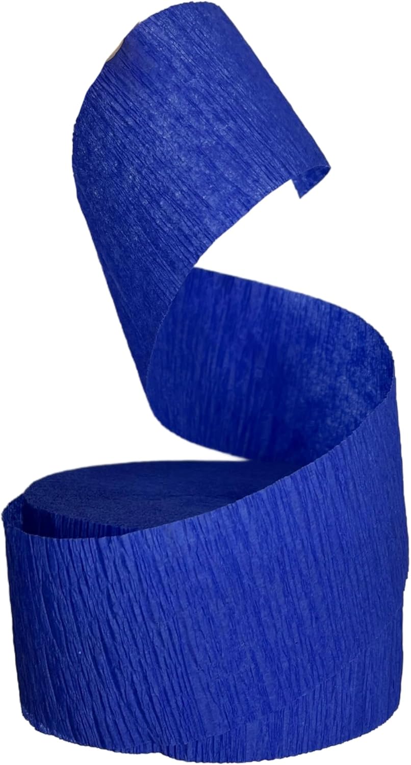 Blue and Gold Yellow Crepe Paper Streamers 4 Rolls