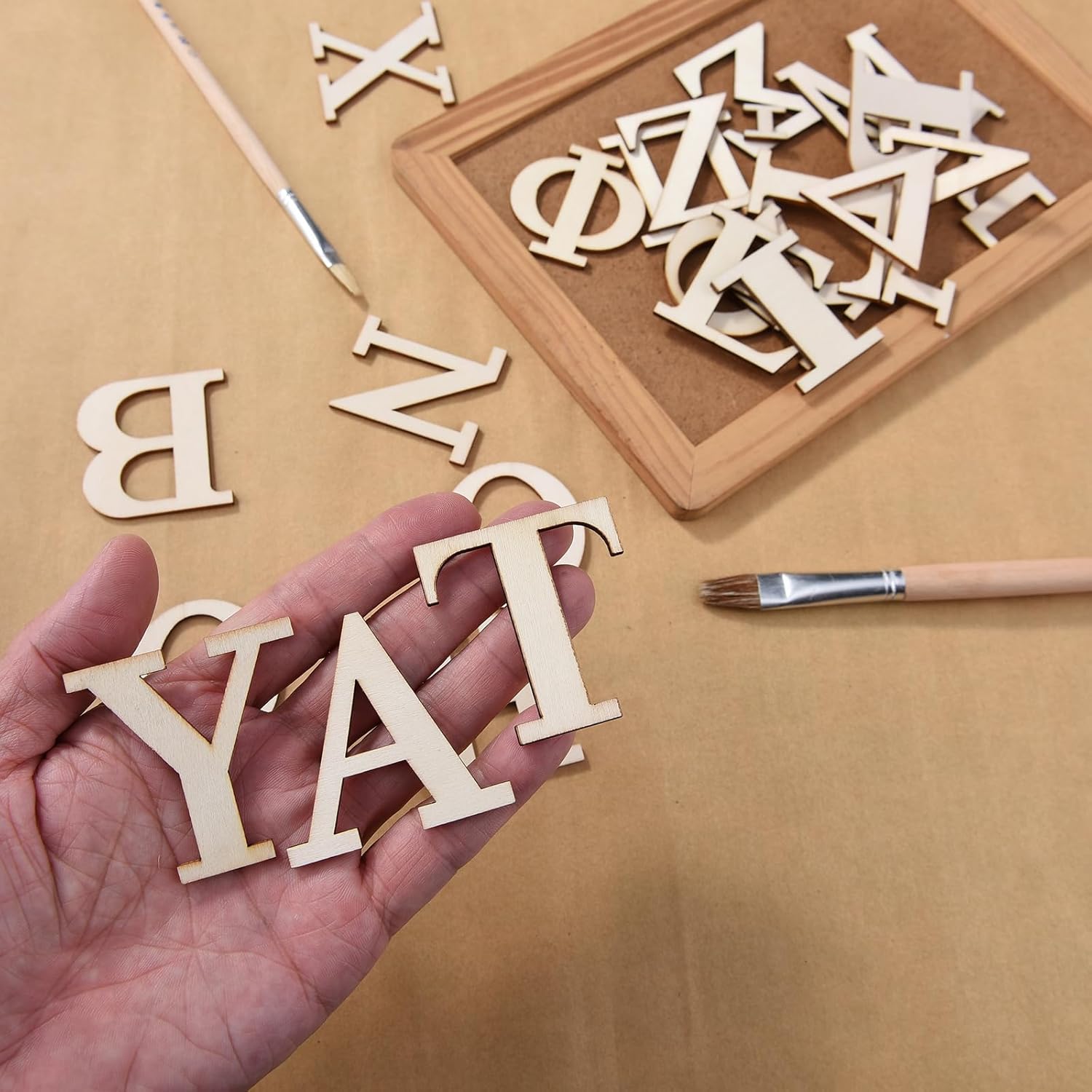 2 Inch 120 Pcs Wooden Greek Letters Set